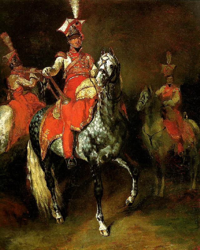 Theodore   Gericault trompette de lanciers Spain oil painting art